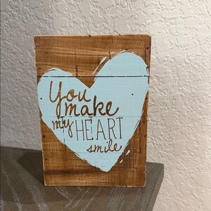 Rustic Heart Wall Decor with Blue Accent